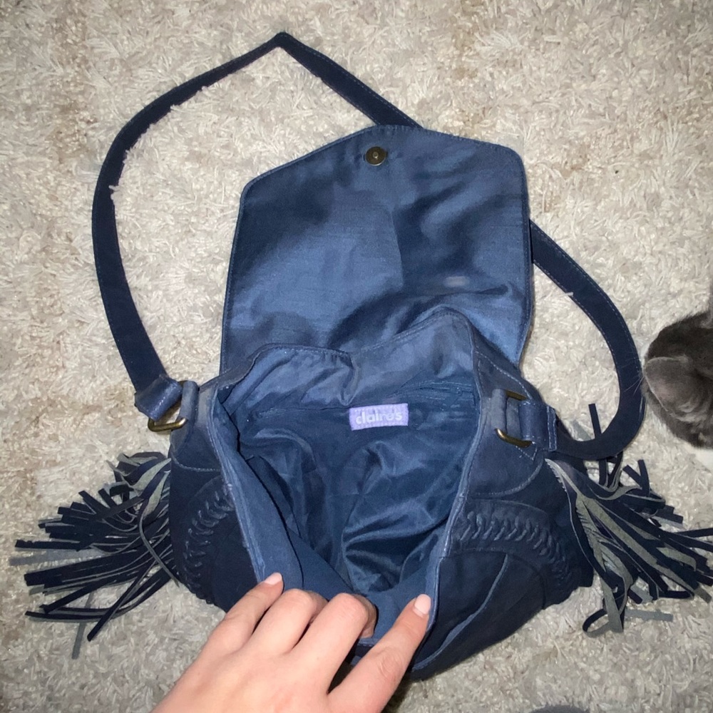 Fake Leather Blue Purse